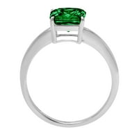 1.0ct Asscher rez zeleni simulirani smaragd 18k bijeli zlatni angažman za angažman prsten veličine 7.25