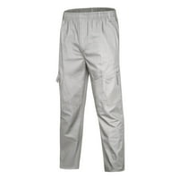 Teretne hlače Muški pamučni i posteljina elastična struka izmiješane prozračne pantalone za lagane pantalone