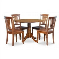 Kuhinjski okrugli stol sa 2-kap lišćem i avonskim stolicama sa drva sjedalo