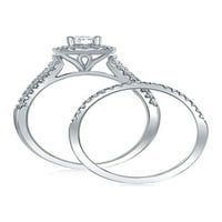 Jewels 14kt bijeli zlatni okrugli dijamant Bridal Wedding prsten set 1- CTTW Veličina 6.5