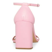 Madden Womens Pink ružičasti pojas podstavljeni TIAA kvadratni toe blok peta kožna haljina sandala M