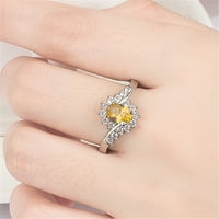 Prsten za žene Srebrni rhinestone sjajni muški ženski prsten