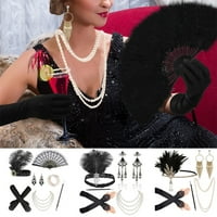 Visland 1920S Gatsby dodaci set za žene za glavu za glavu za žene pribor za kostim rukavice rukavice