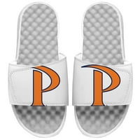 Omladinski otvori bijeli bijeli paprici, pušeni logotipom klizne sandale