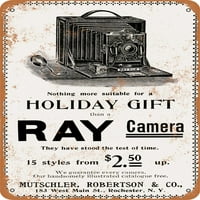 Metalni znak - Ray kamere - Vintage Rusty Look