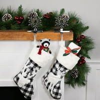 Sjevernight set čvrstih srebrnih snježnih izreza za božićne metalne držači za čarape 6,5
