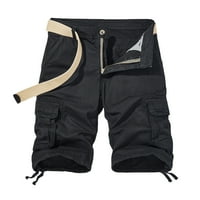 Muške hlače Muškarci Ležerni džepovi sa čvrstim patentnim zatvaračem izričene teretne kratke hlače crne
