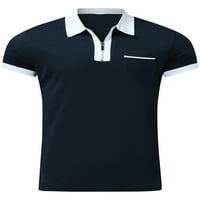 Cilcicy Muškarci Golf Košulja Casual patent zatvarača s kratkim rukavima