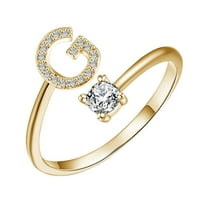 Clearians Exquisite Fashion English Abeced Style Ring Pismo modni bakreni prsten