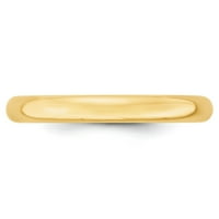 14K žuto zlatno prsten za vjenčanje Comfort LTW Fit veličine 8