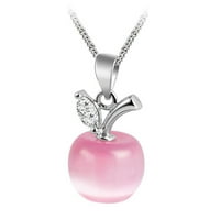 Kristalna ogrlica za žene djevojke Opal jabuka Privjesak ogrlica modna ogrlica srebrni nakit lanca u