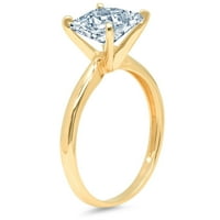 1. CT briljantna princeza Clear Simulirani dijamant 18k žuti zlatni pasijans prsten sz 4