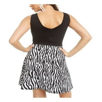 Rosie Harlow Ženska crna Zebra Print Short A-line suknje Veličina Juniora: XS