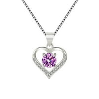 Ogrlica za poklon nakit breskve u obliku srca u obliku srca, par od šupljeg ogrlica za Valentinovo