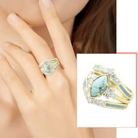 QucoQPE otvoreni prstenovi modni prsten na prirodni tirkizni dijamantni prstenovi majčin dan za rođendan nakit za žene za žene prstenovi za žene muškarci na klirensu