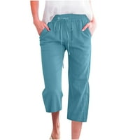 Jogger pilinge za žene Modne ženske ležerne pune boje elastične labave hlače ravno široke pantalone