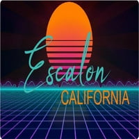 Escalon California Vinil Decal Stiker Retro Neon Dizajn