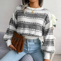 Hinvhai Plus džemper vrhovi na sezonski klirens ženski dugi rukav labav džemper jesenski bluza Povuci
