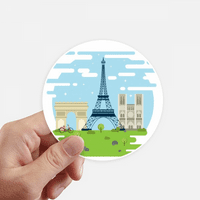 Eiffelov toranj Francuska Landmark Ilustracija naljepnica okrugla zidni kofer za laptop