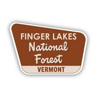 Finger Jezera Nacionalna šumska naljepnica - samoljepljivi vinil - Vremenska zaštitna - izrađena u SAD-u