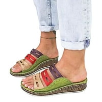 Huanledash Par casual papuča mekani delikatni cool multi-color ljetni ženski platforma sandalski papera