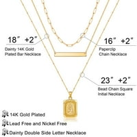 Poništave ogrlice od zlata za žene Daintty 14K pozlaćeni lančani lančani lanac Početna ogrlica za žene
