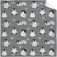 Nosbei Slatka pingviin siva flannela Baci pokrivane poklone toplo ugodno mekano smiješno ispis pokrivače