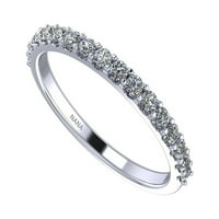 Vjenčani opseg za žene Sterling Silver CZ prsten - platinasta po veličini 11.5