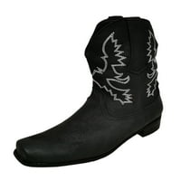 Gomelly Womens Cowgirl Cowboy Boots Western čizme Okrugli nožni prsti niske Chunky pete Retro izvezene