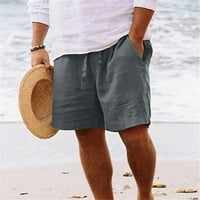 Leesechin Big i visoki kratke hlače muške kratke hlače Čvrsti džep elastični struk ravne poluvremene