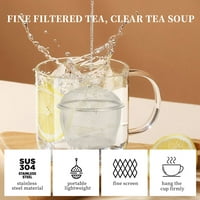 Extra nehrđajući čelik Twist Funch Mesh Tea kuglični čaj infuser sa lancem kuke