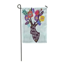 Plava ljupka od jelena i proljetnih cvijeća biljke grafička bašta zastava ukrasna zastava kuće baner