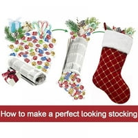 Božićne čarape rešetke za čišćenje božićne bombone poklon čarape zimske božićne stablo kamin Viseći