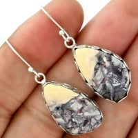 Prirodni indijski pokrivač jasper sterling srebrne minđuše nakit SDE34654