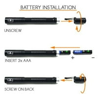 Povelištvo ultra svijetlo LED svjetiljka taktičkog olovke, uključujući baterije i kopču za džep. Za