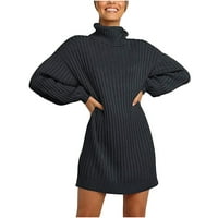 Zzwxwb džemperi za žene elegantne ženske dugih rukava džemper haljina turtleneck džemper pulover haljina