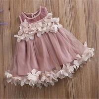 Musuos Baby Ljeto odijelo, 3D cvijeće O-izrez Tulle haljina za princeze za vjenčanje cvijeće-djevojčice,