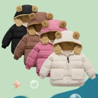 Pamučni kaputi s kapuljačom za djevojčice za djevojčice za djevojke dječake jeseni zimske jakne sa medvjeđem