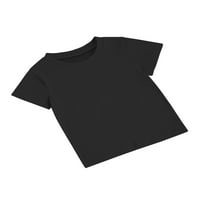 Pudcoco dječja čvrsta pamučna majica Unise kratki rukav na vrh Velikim jednostavnim i klasičnim nošenjem