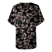 Yubatuo ženske vrhove modne žene Ležerne tiskarske košulje kratki rukav labavi vrhovi V-izrez bluza