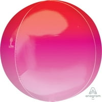 Ombre Orbz - Crvena i ružičasta folija Mylar Balloon - Dekoracije za zabavu