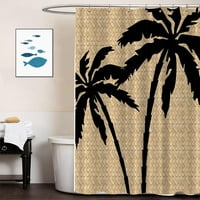 Palms Tree Matting Cutak za tuširanje za kupatilo Dekoracija tkanina zastava za tuširanje set s kukama,