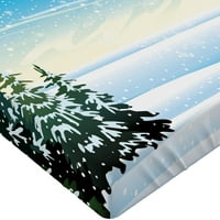 Zimska scena ugrađena ploča, stabla snijega predstavlja božićnu temu grafiku, meka ukrasna posteljina