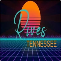 Rives Tennessee Vinil Decal Stiker Retro Neon Dizajn