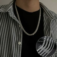 Poklon nehrđajući čelik Srebrni tonski lančanik Kubanski muški ogrlica hip hop lančani trend debelog širokog lanca
