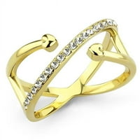 Ženski prsten od nehrđajućeg čelika od nehrđajućeg čelika sa vrhunskim kristalom na vrhu - veličine