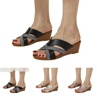 Caicj ženske cipele Ženske sandale Boho gležanj T-Strap Thong elastični ženski ravni ugodni ženski sandale