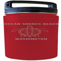 Ocean Shores Beach Washington Suvenir Oz ugravirani crveni izolirani dvostruki zidni boca od nehrđajućeg
