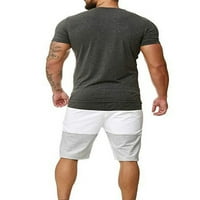 Jedan otvor za muškarce kontrastni boja Postavite kratki rukav O-izrez Tors + kratke hlače