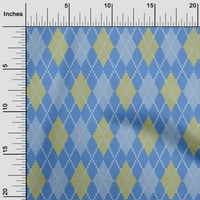 Onuone pamučna kambrična srednja plava tkanina Argyle DIY odjeća za pretežnu tkaninu Ispis tkanina sa